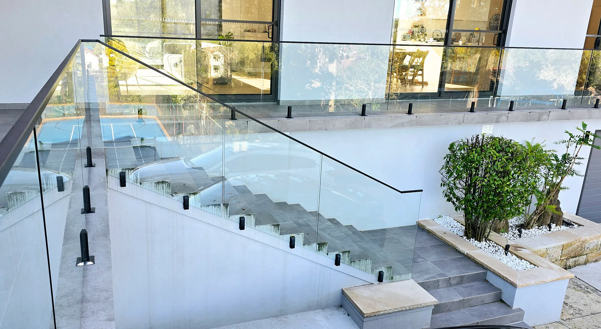 Glass balustrade and pool fencing at a Turramurra home